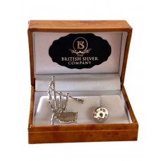 Bagpipes Silver Plated Lapel Pin Gift